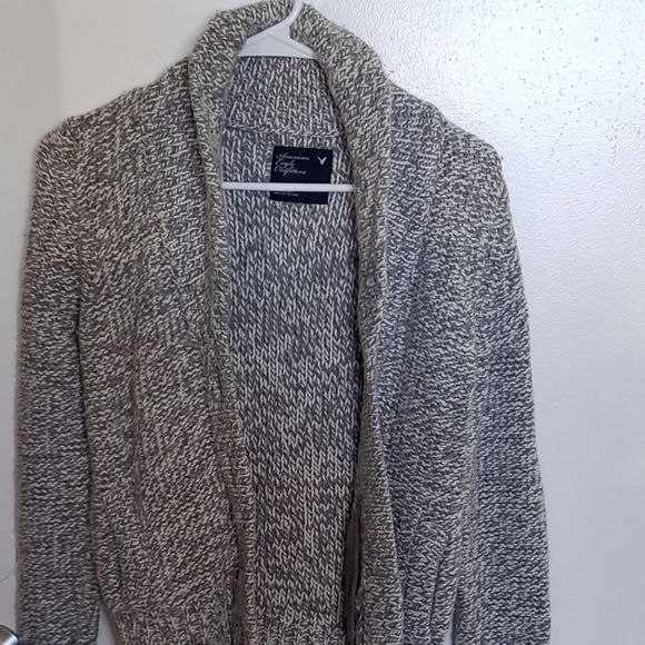 CT1031a American Eagle Outfitters Gray Cardigan S/P - Picture 1 of 4